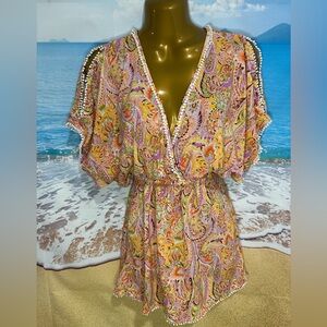 VICTORIA’S SECRET Coral Paisley Swim Coverup, S